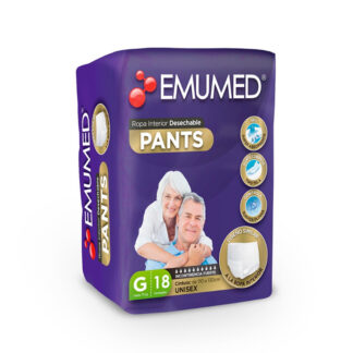 pañal adulto tipo calzón emumed pants incontinencia fuerte talla g 18 unidades