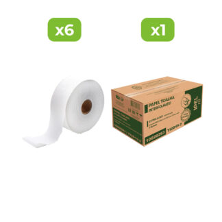 6 rollos de papel higiénico de 500 mt + 2.000 toallas interfoliadas Black www.comcer.cl