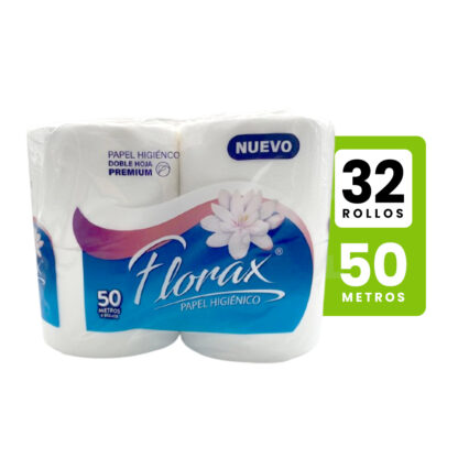 Papel higiénico doble hoja 50 metros 32 rollos