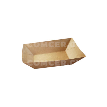 Bandeja rectangular café kraft impermeable tamaño chico 250 unidades