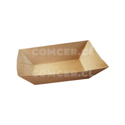 Bandeja rectangular kraft impermeable tamaño mediano 250 unidades